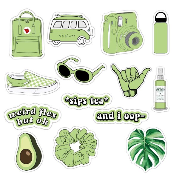 зеленые наклейки