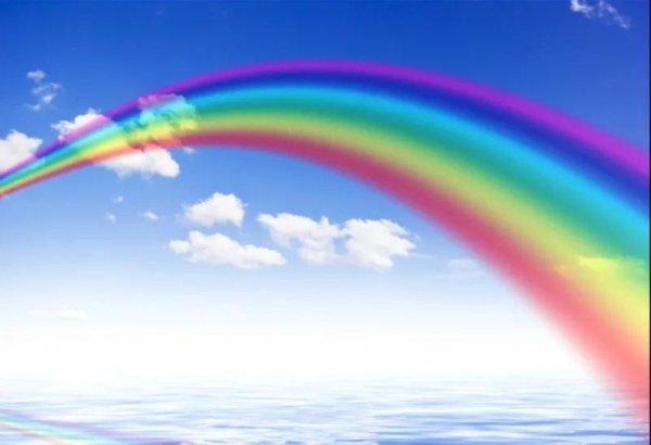 небо с радугой