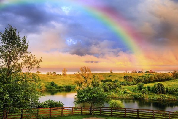 пейзаж с радугой