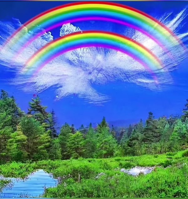 природа с радугой