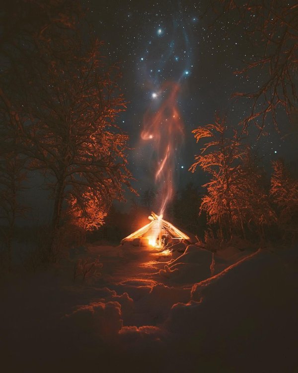 огонь ночью