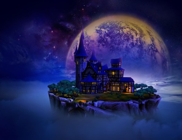 замок ночью