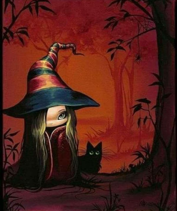 рисунок ведьмочки