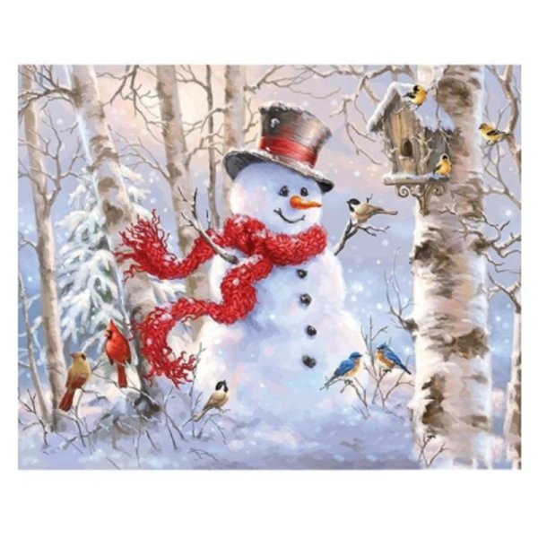 открытка со снеговиком