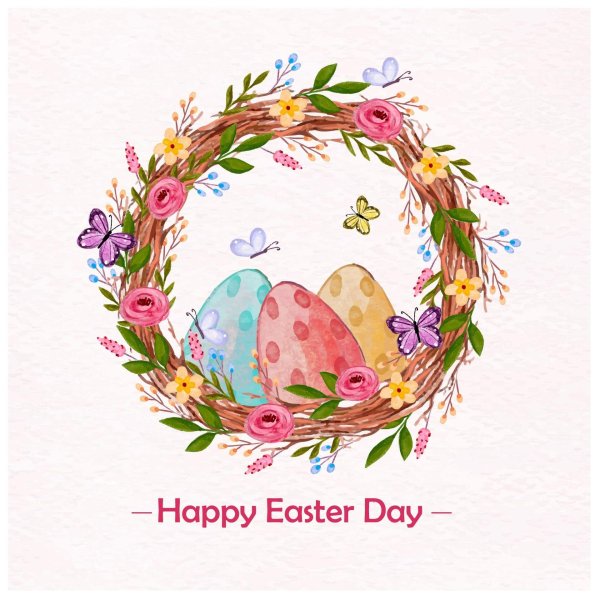 пасхальный венок акварель