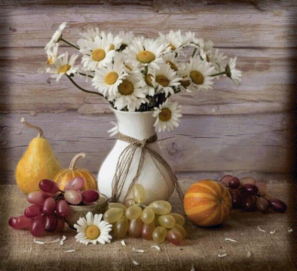 натюрморт фрукты и цветы