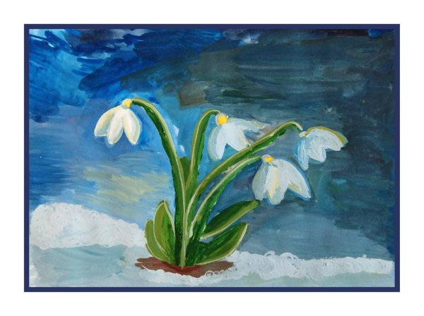 подснежники рисунки