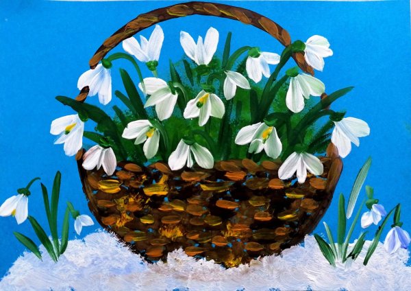 весенний букет подснежников