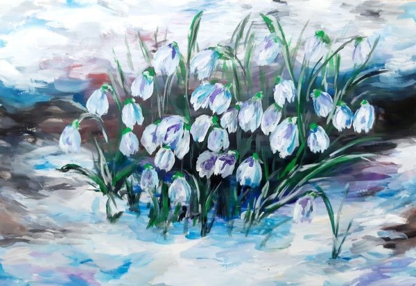 подснежники живопись