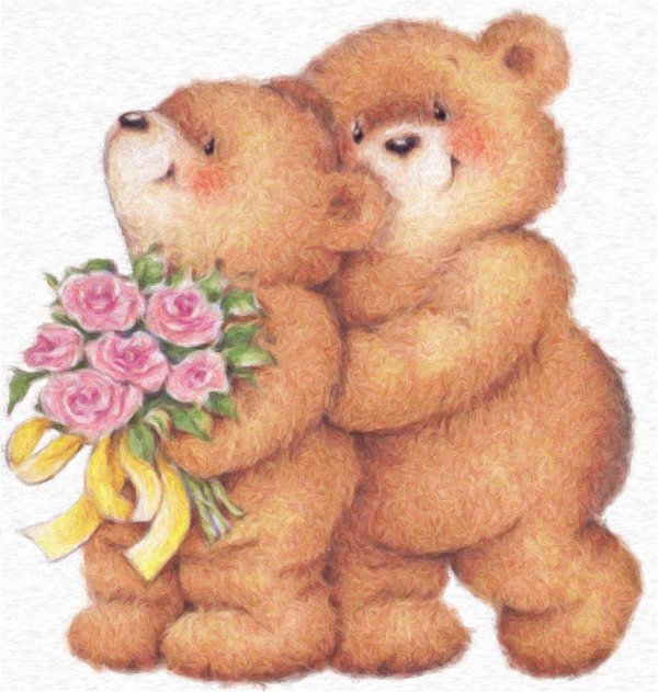 влюбленные медвежата