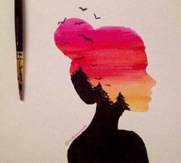 акварельные силуэты