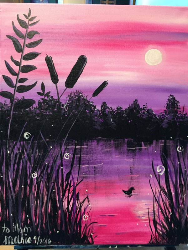 пейзаж гуашь