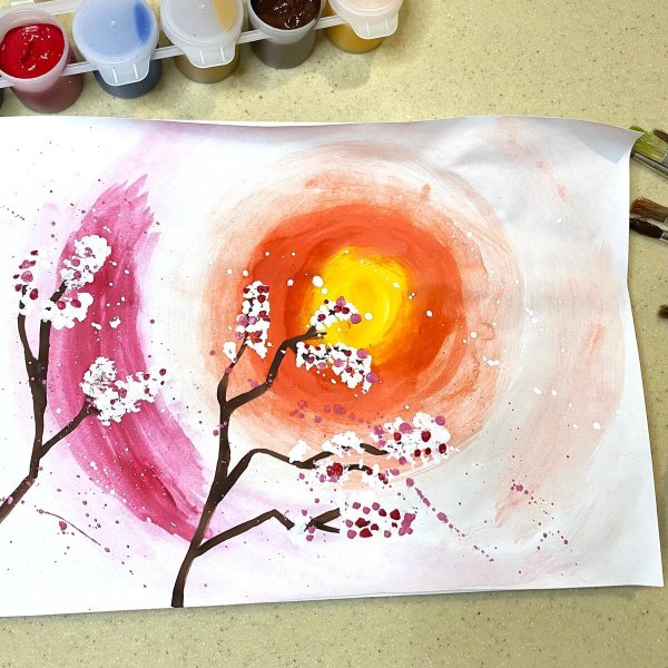 правополушарное рисование сакура