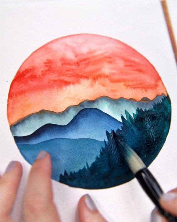 рисунок акварелью для начинающих