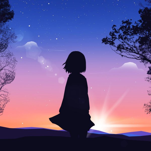 силуэт девушки с каре