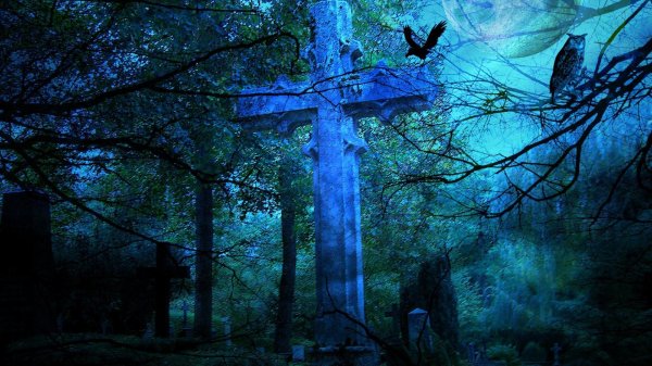 фон кладбища