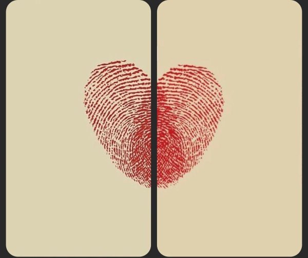 сердце отпечаток
