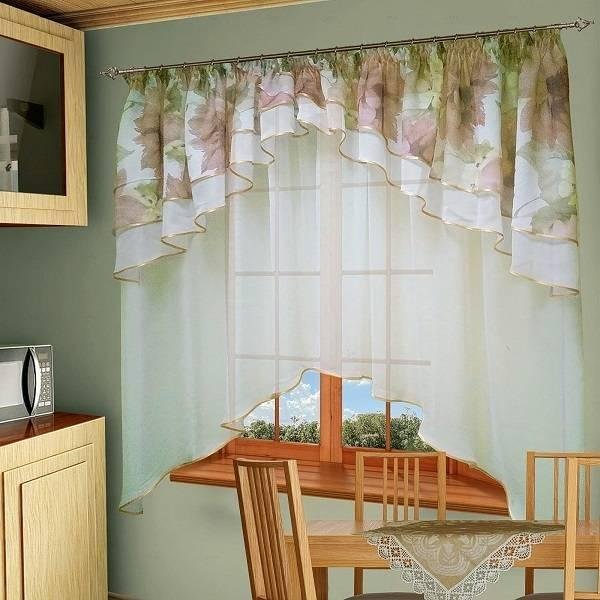 дизайн штор на кухню короткие