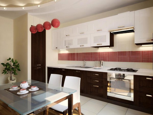 интерьер квадратной кухни