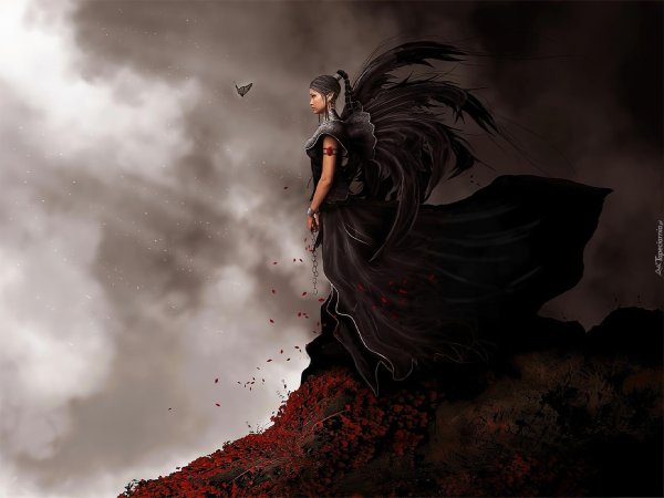 ангел с черными крыльями