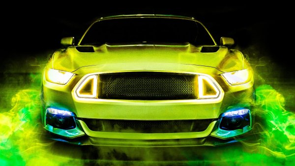 ford mustang неоновый