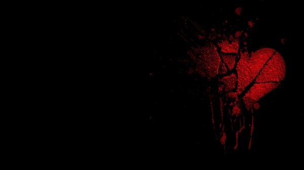 черный экран с разбитым сердцем