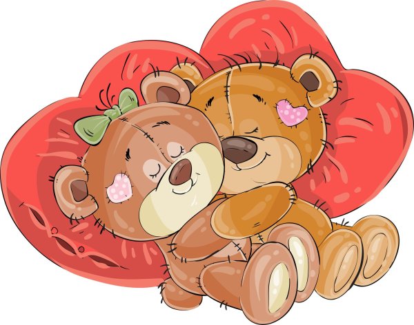 мишки в обнимку