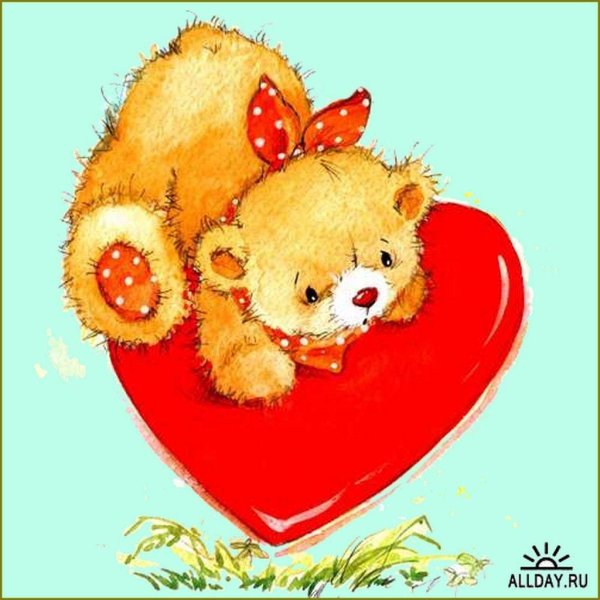 валентинка с мишкой