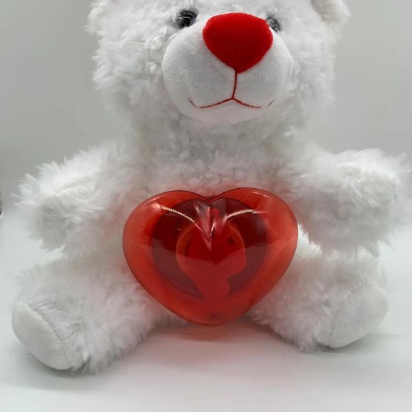 игрушка медведь белый с сердцем 50см