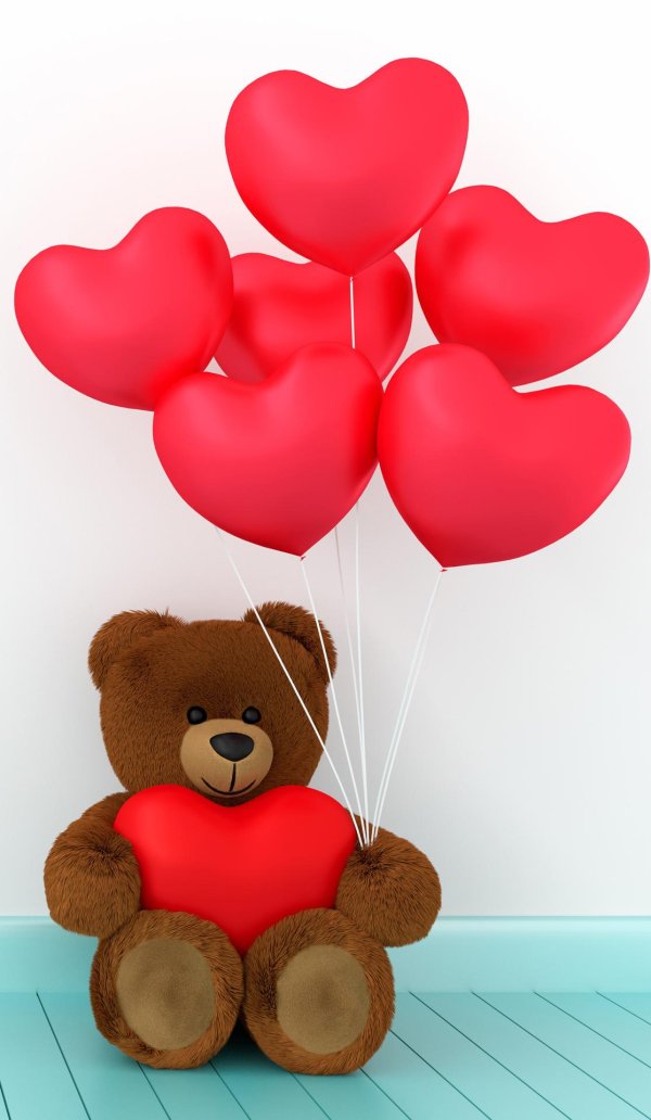 мишка с шариками