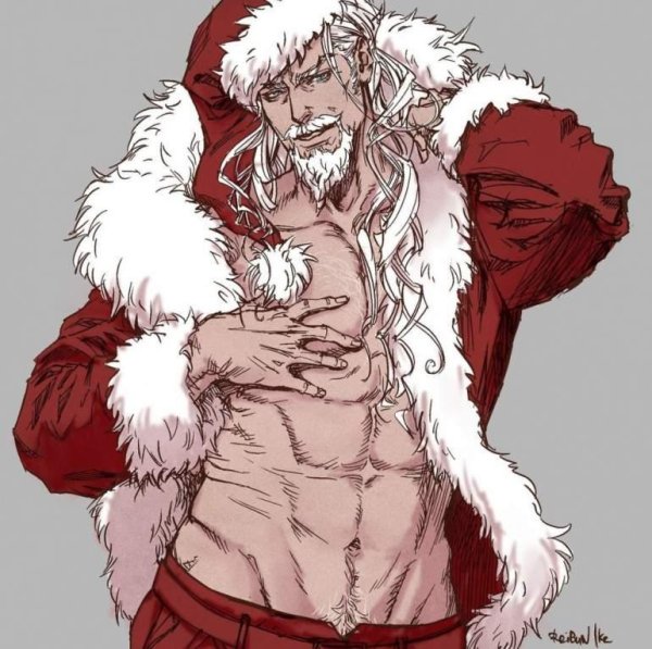 накаченный дед мороз