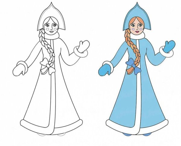 легкий рисунок снегурочки