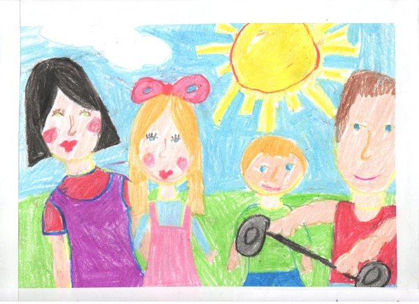 детские рисунки на тему семья