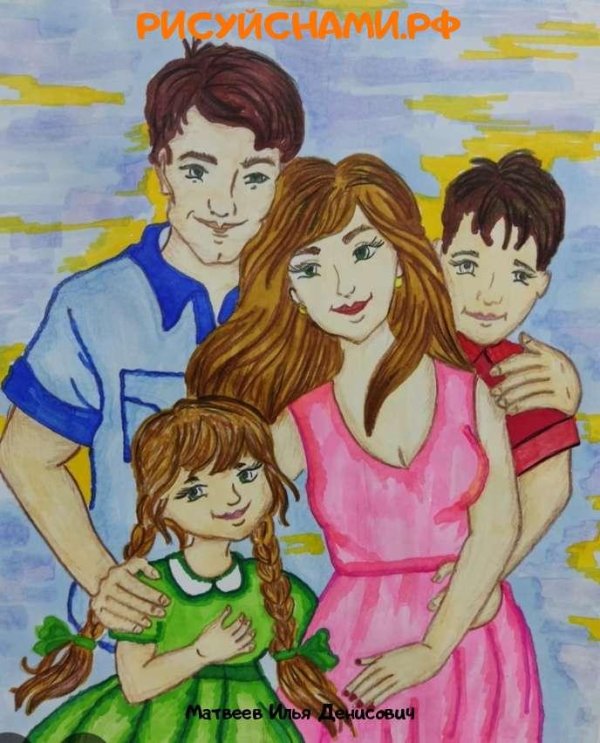 детские рисунки семьи