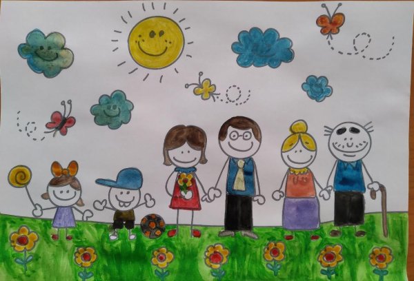 рисунок семье