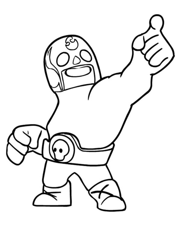 раскраска эль примо из бравл старса