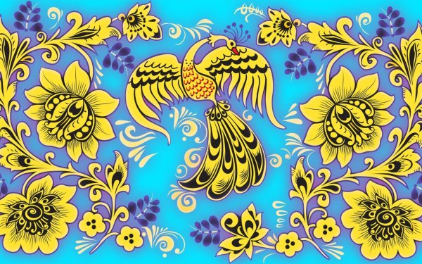 хохломские узоры жар птицы