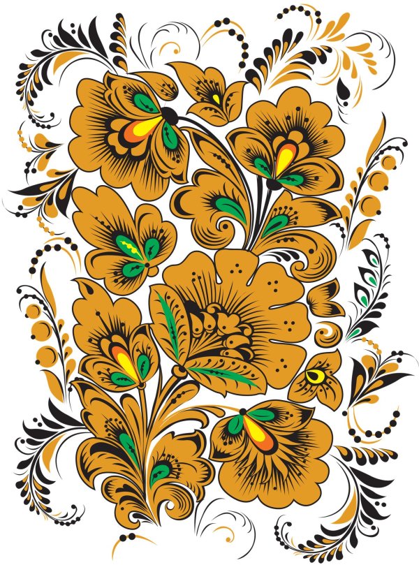 городецкий стиль хохломской росписи