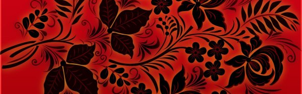 хохлома на красном фоне