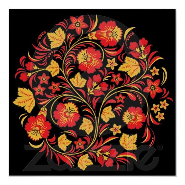 хохломская роспись под листок