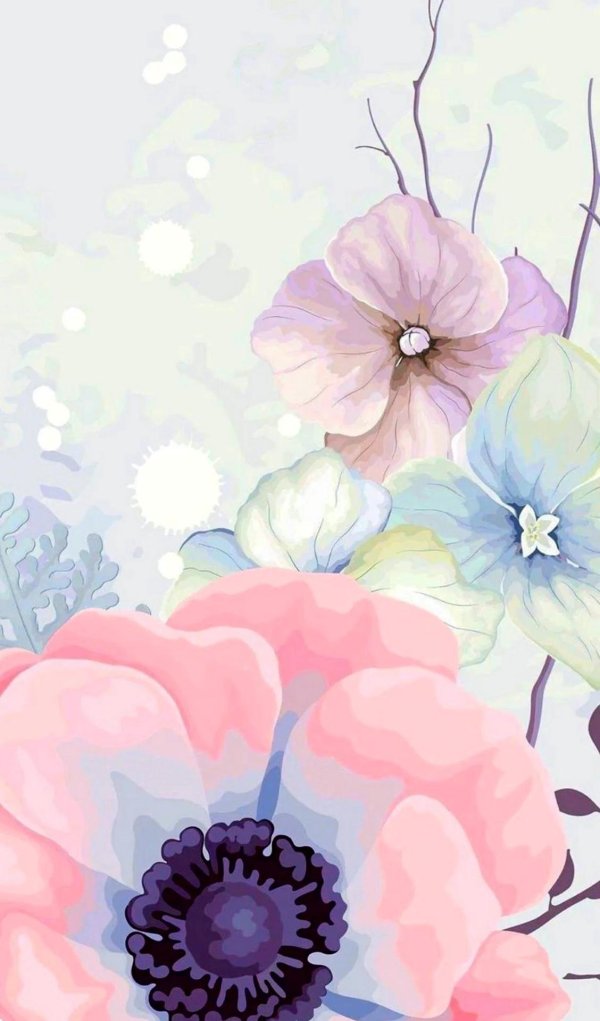 анемоны акварель