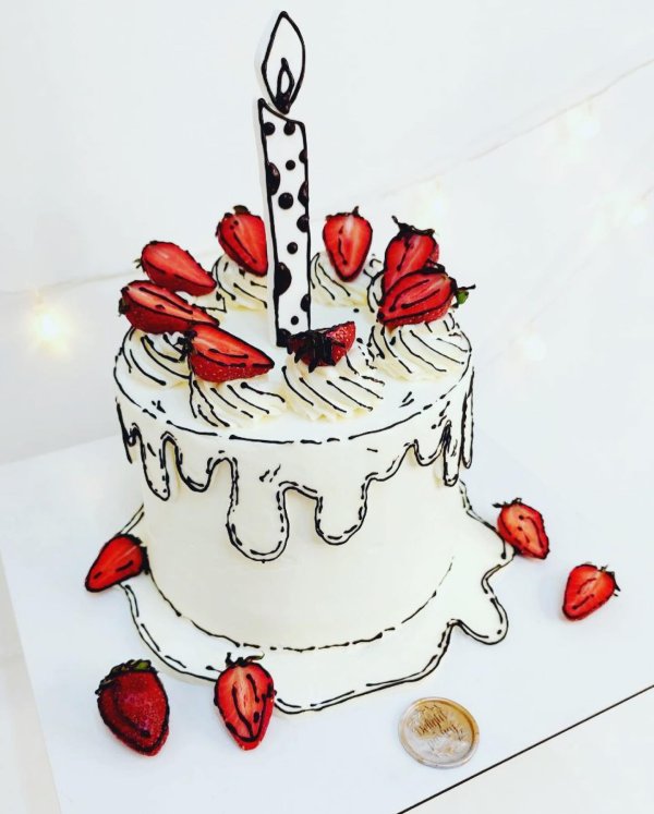 торт в стиле рисунка