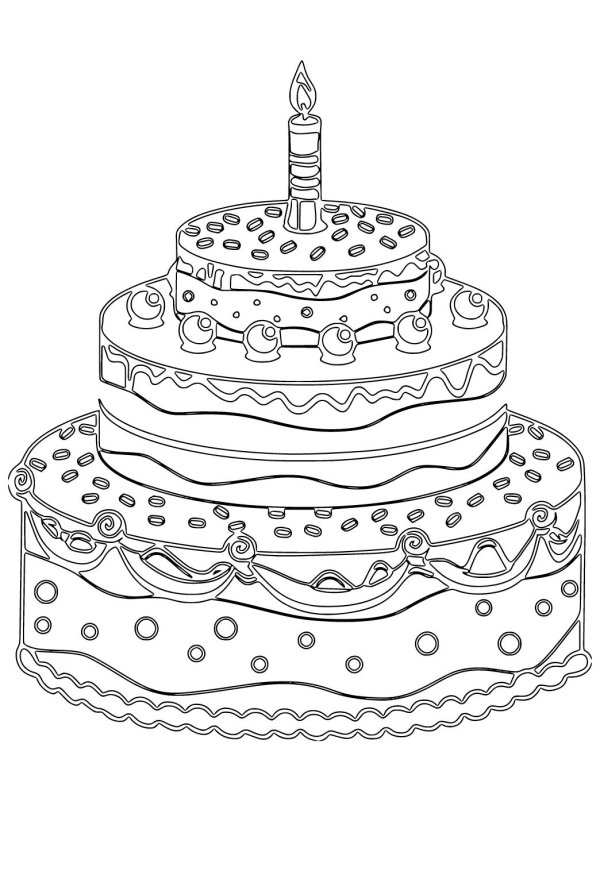 раскраска тортик
