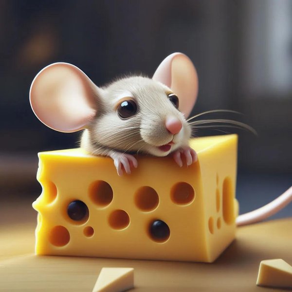 мышь выглядывает