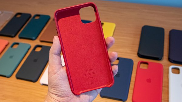 leather case iphone 11 pro красный
