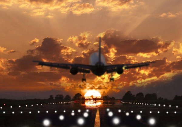 посадка самолета