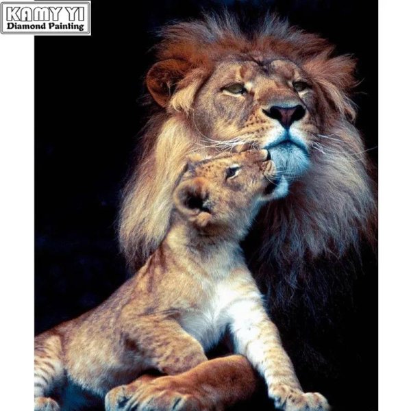 алмазная мозаика львиная семья
