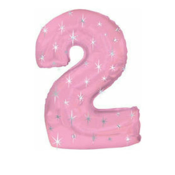 цифра 2 розовая