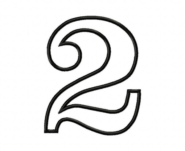 контур цифры 2