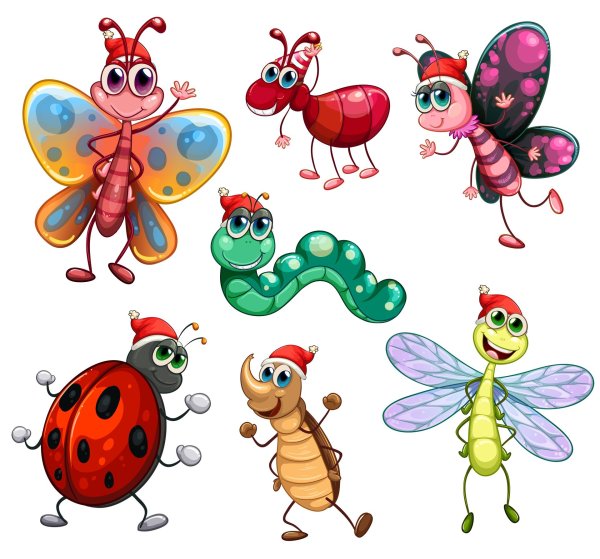 мультяшные букашки